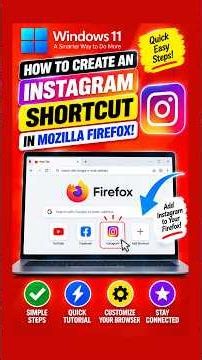 How to Create an Instagram Shortcut in Mozilla Firefox! #Shorts #windowstips #windows11