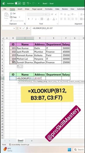Excel XLOOKUP Function Tutorial | Learn XLOOKUP Step by Step #focusinguide #Excel #XLOOKUP #Excel