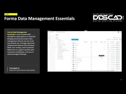 Forma Data Management Essentials - What's New in AutoCAD 2027 Webinar