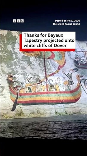 Thanks for Bayeux Tapestry projected on to white cliffs of Dover. #BBCNews