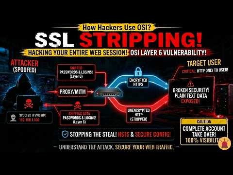 🚨 SSL Stripping Attack Explained! Step by Step🔓➡️🔒