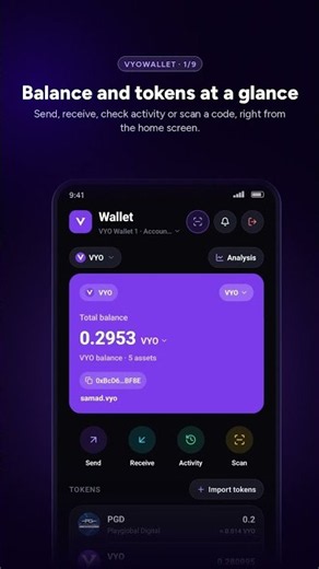 Your balance and tokens up front, with send, receive, activity and scan one tap away #shorts