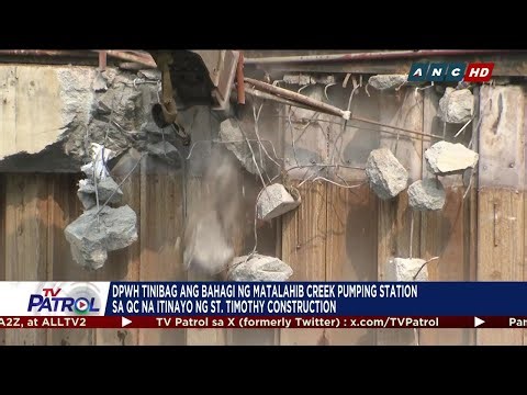 Bahagi ng Matalahib Creek Pumping Station sa QC tinibag ng DPWH | TV Patrol