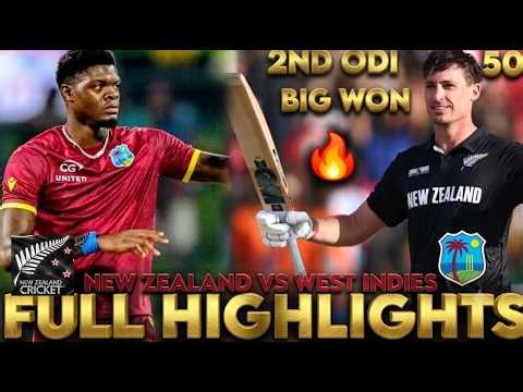 West Indies Vs New Zealand 2nd ODI Match Highlights 2026 | nz vs wi