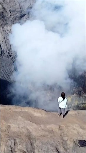 Look into an active volcano in Indonesia