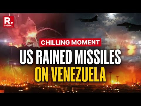 Exact Moment When US Bombed Venezuela, 7 Explosions Reported | President Maduro Captured