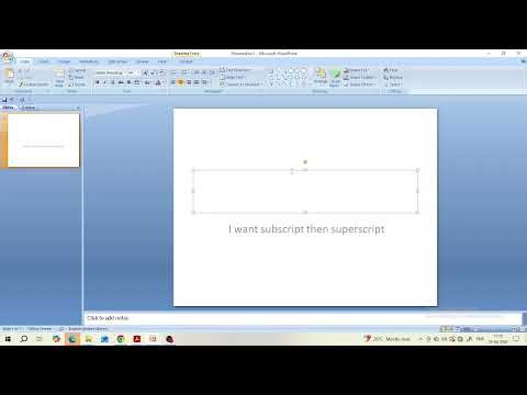 Power point 7 tutorial : How to give subscript and superscript in PowerPoint 7