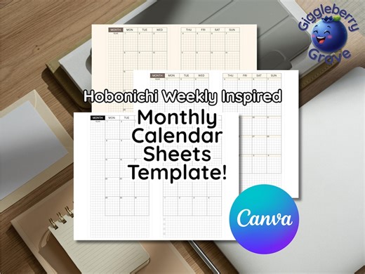 Hobonichi Weeks Style Planner Template | Monthly Calendar Planner Sheet | Digital Download - Etsy Canada