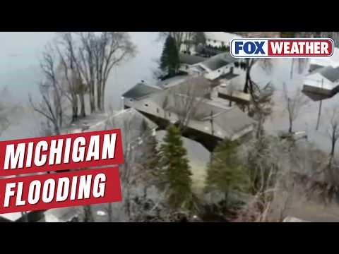 Watch: Drone Footage Captures Massive Flooding In Michigan