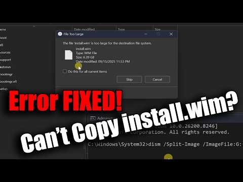 Fix “install.wim is too large for the destination” (100% Working)