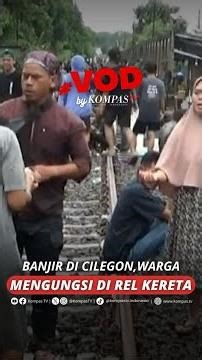 BANJIR DI CILEGON, WARGA MENGUNGSI DI REL KERETA #short