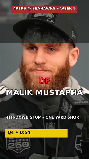 ONE YARD SHORT! 49ers 4th-Down STOP Seals 32-29 Win vs Seahawks | Week 5 #shorts