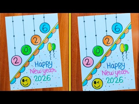 Handmade Happy New Year Greeting Card 2026 / New Year Special Card / Happy New Year Card Making