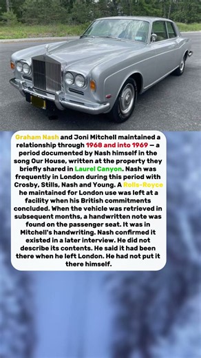 Graham Nash Left His Rolls-Royce in London in 1969 — Found With Joni Mitchell's Note on the Seat