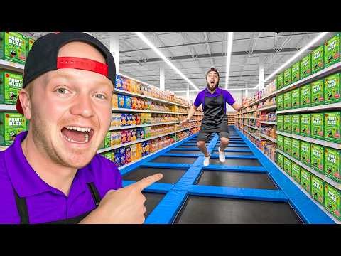 I Turned My Trampoline into A GROCERY STORE!