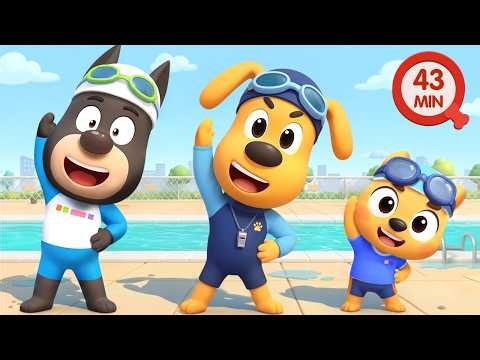 Let's Warm Up | Kids Learn Swimming Pool Safety Rules | Cartoon | Sheriff Labrador