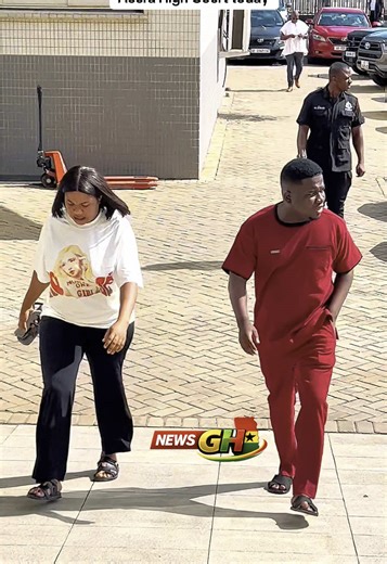 Abu Trica and wife spotted ath the Accra High Court today