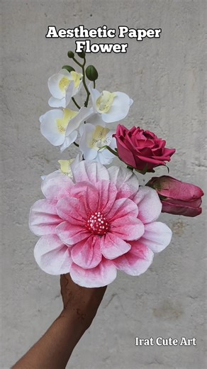 DIY Aesthetic Pink Paper Flower | Easy Paper Flower Making