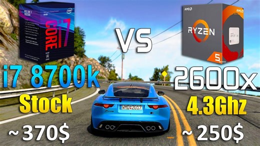 Ryzen 5 2600X vs Core i7 8700K test in 8 games