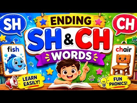 Ending SH and CH Words for Kids | Phonics Sounds | Easy English Learning