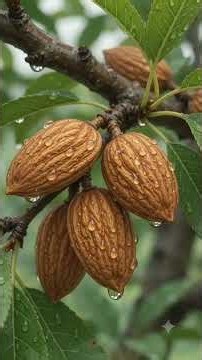 🌧️🥣 Badam Halwa from Fresh Rain-Picked Almonds ❤️ | Cozy Mountain Village #shorts