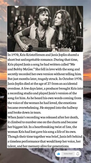 The Tragic Love Story Behind “Me and Bobby McGee” 💔🎵