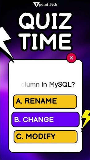 MySQL MCQs | MySQL Practice Questions & Answers | Tpoint Tech