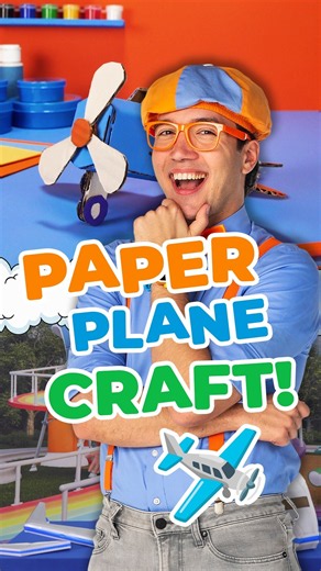 3 Step Airplane Craft with Blippi! ✂️✈️