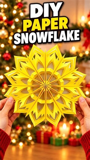 DIY 3D Paper Snowflake ❄️ Beautiful Christmas Snowflake Making | Easy Paper Cutting Design