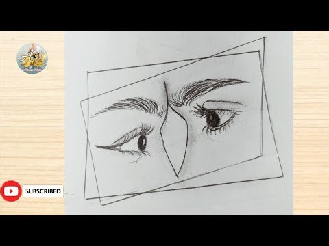 Eye Contact Couple Drawing step by step ll Easy Eye contact drawing tutorial