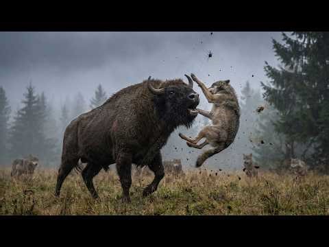 A pack of wolves attacked the Bison
