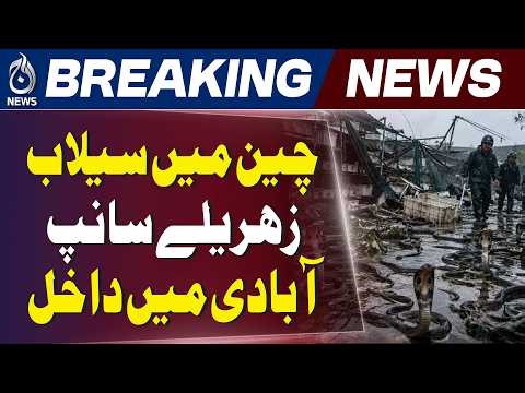 China Flood Horror | Cobras, Crocodiles Enter Cities | Woman Killed by Snake Bite - Aaj News