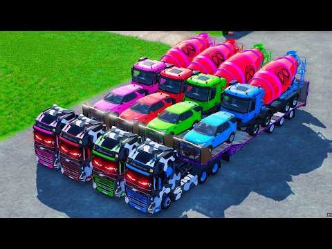 Transporting American Giant Trucks on a Crazy Mission! 🚛 – Massive Mixer Truck Convoy