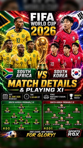 South Africa vs South Korea LIVE | FIFA World Cup 2026 | RSA vs KOR Match Preview & Prediction