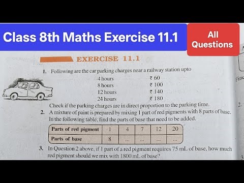 Class 8 Maths Chapter 11 Exercise 11.1। Class 8th Maths Exercise 11.1। Ncert Maths Class 8th।