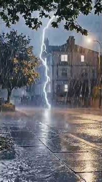 Midnight Thunderstorm in a Quiet Street #deepsleep #rain #rainoundforsleep