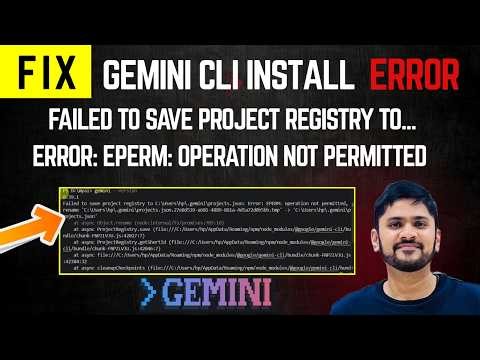Fix Gemini CLI install error: Failed to save project registry | Error:EPERM: operation not permitted