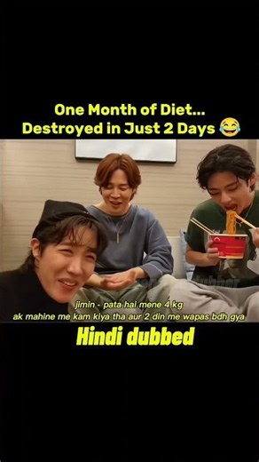 jimin one month diet destroyed in 2 days 😭🤣 Hindi dubbed #bts