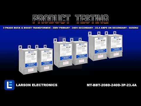 3 Phase Buck & Boost Transformer - 208V Primary - 240V Secondary - 23.4 Amps on Secondary - 50/60Hz
