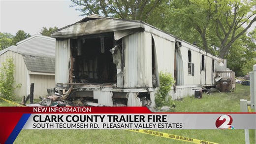 Officials investigate Clark County trailer fire