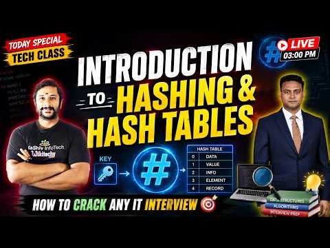 Live : What is hashing with example | Hashing in data structure | How to Crack Any IT Interview