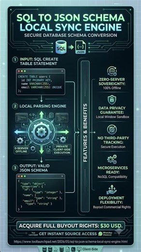 SQL TO JSON SCHEMA LOCAL SYNC ENGINE#sql #json #schéma