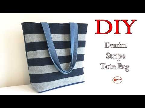 DIY Striped Denim Tote Bag from Old Jeans | Easy Upcycling Project