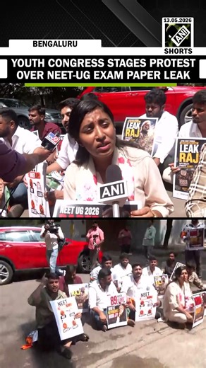 Youth Congress workers stage protest outside BJP MP Dr Sudhakar’s house over NEET-UG exam paper leak