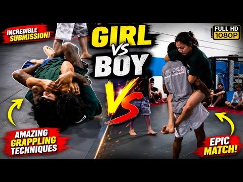 Girl vs Boy Grappling Match 🔥 Incredible Submission Wrestling | Mixed Wrestling | BJJ Highlights