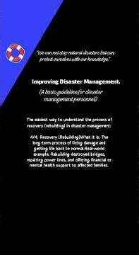 "We can not stop natural disasters but can protect ourselves with our knowledge."
