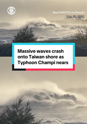 Taiwan is bracing for Typhoon Champi Thursday night, as the incoming storm brings swelling waves to the region's southeast coast. Champi is expected to make landfall on Friday, and is the latest in a series of intense typhoons. #news #champi #typhoon #taiwan #weather