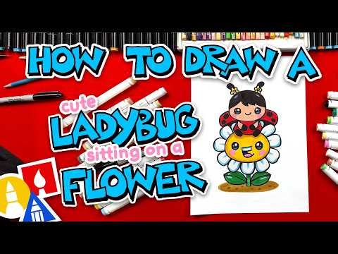 How To Draw A Cute Ladybug Sitting On A Flower
