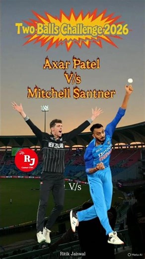 Axar Patel V/s Mitchell Santner I New Challenge 🏏🥎 I #cricket #gameplay #shortvideo #youtubeshorts