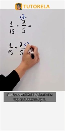 Fraction Addition Made Easy: 1/15 + 2/5 Explained #Math #OperationsWithFractions